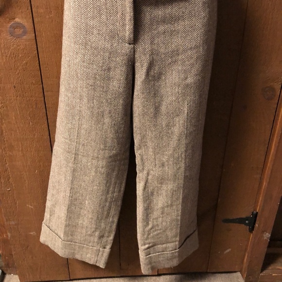 tweed cropped, cuffed pants - Picture 2 of 6